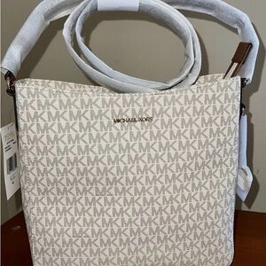 Michael Kors Beige Monogram Shoulder Bag